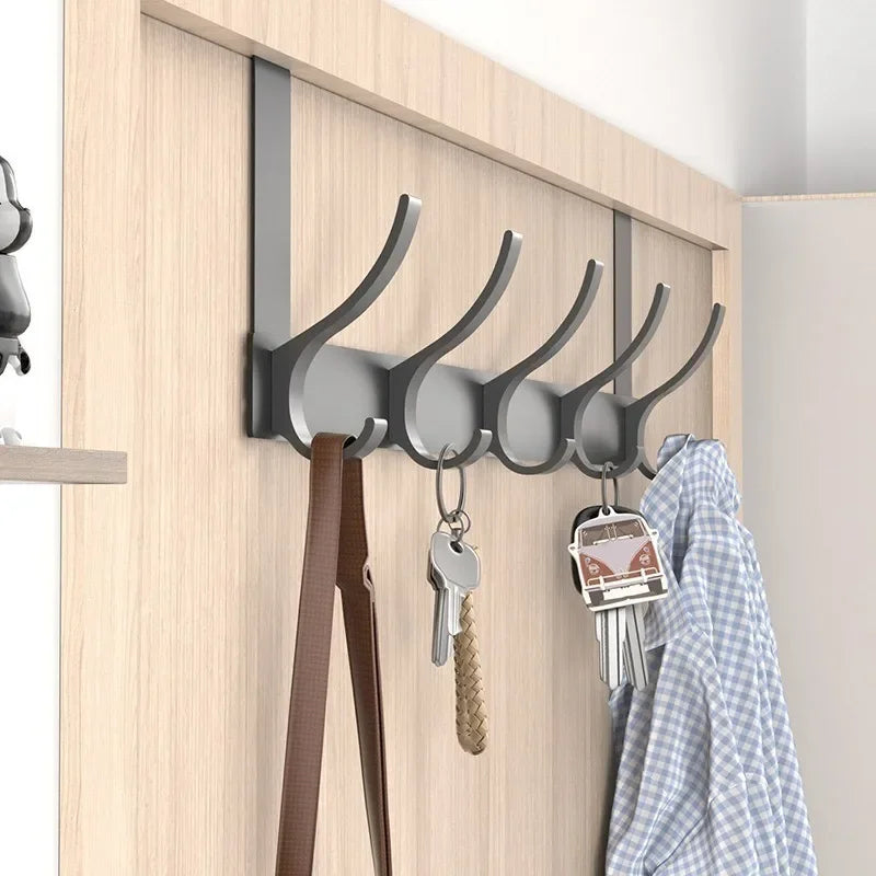 Hooks Over The Door 5-8 Hooks Clothes Coat Hat Towel Hanger Home Bathroom Organizer Rack Kitchen Accessories Holder