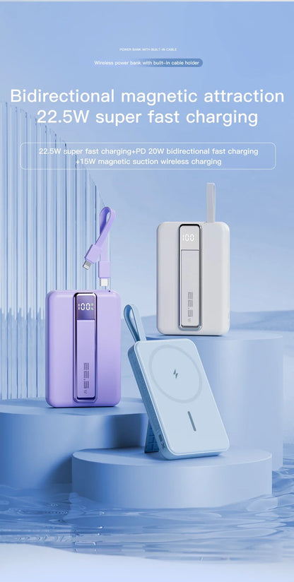 Magnetic Wireless Power Bank 10000mAh Portable PD 20W 3 in 1 Fast Charging External Battery for iPhone 15 14 13 Tel Accessories