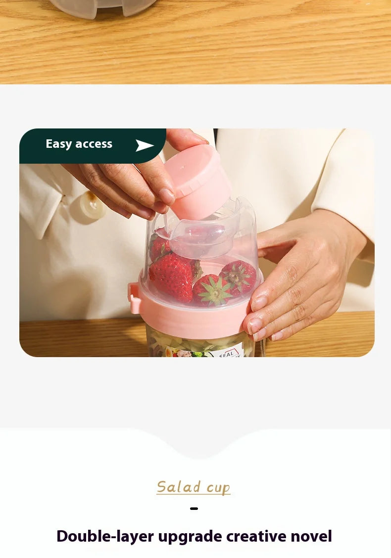 Breakfast On The Go Cups, Salad Cup To Go, Take And Go Yogurt Cereal Overnight Oats Snack Parfait Containers & Salad Dressing Ho