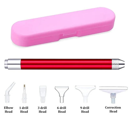 LED Diamond Painting Illumination Pen Kits with Light Art Lighted Applicator Accessories 5D Light Up Pens Nails DIY Crafts Tool