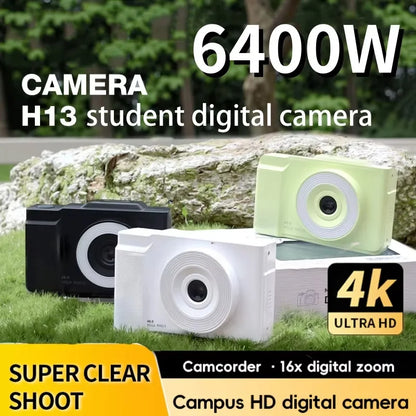 4K Digital Camera 6400w HD Flip Screen Camera Digital Camera Card Camera Shooting Camera Student Entry-level CCD Camera