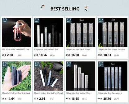 30ml 60ml 100ml UPG Fine Mist Spray Bottle Plastic Bottl Lotion Pump Travel Perfume Water Bottles Refill