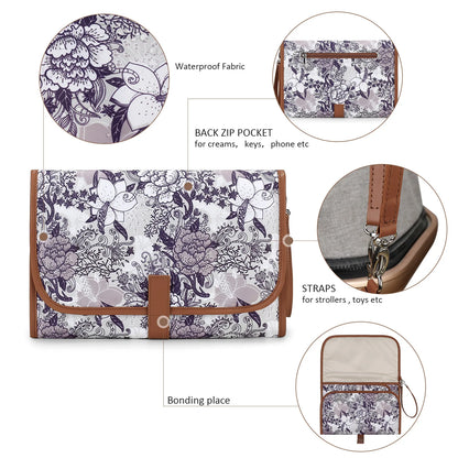 New Portable Diaper Changing Pad, Portable Changing pad for Newborn Girl & boy - Baby Changing Pad with Smart Wipes Pocket