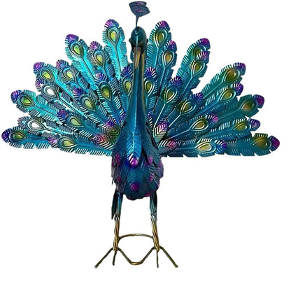 Peacock Statue Sculpture Handmade Crafts Ornament Animal Figurine Standing Posture Collectible Peacock Figurine Garden Craft