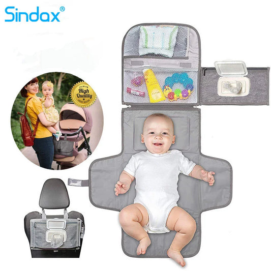 New Portable Waterproof Newborn Diaper Changing Pad for Baby Travel Changing Station Foldable Diaper Changing Pad with Pocket