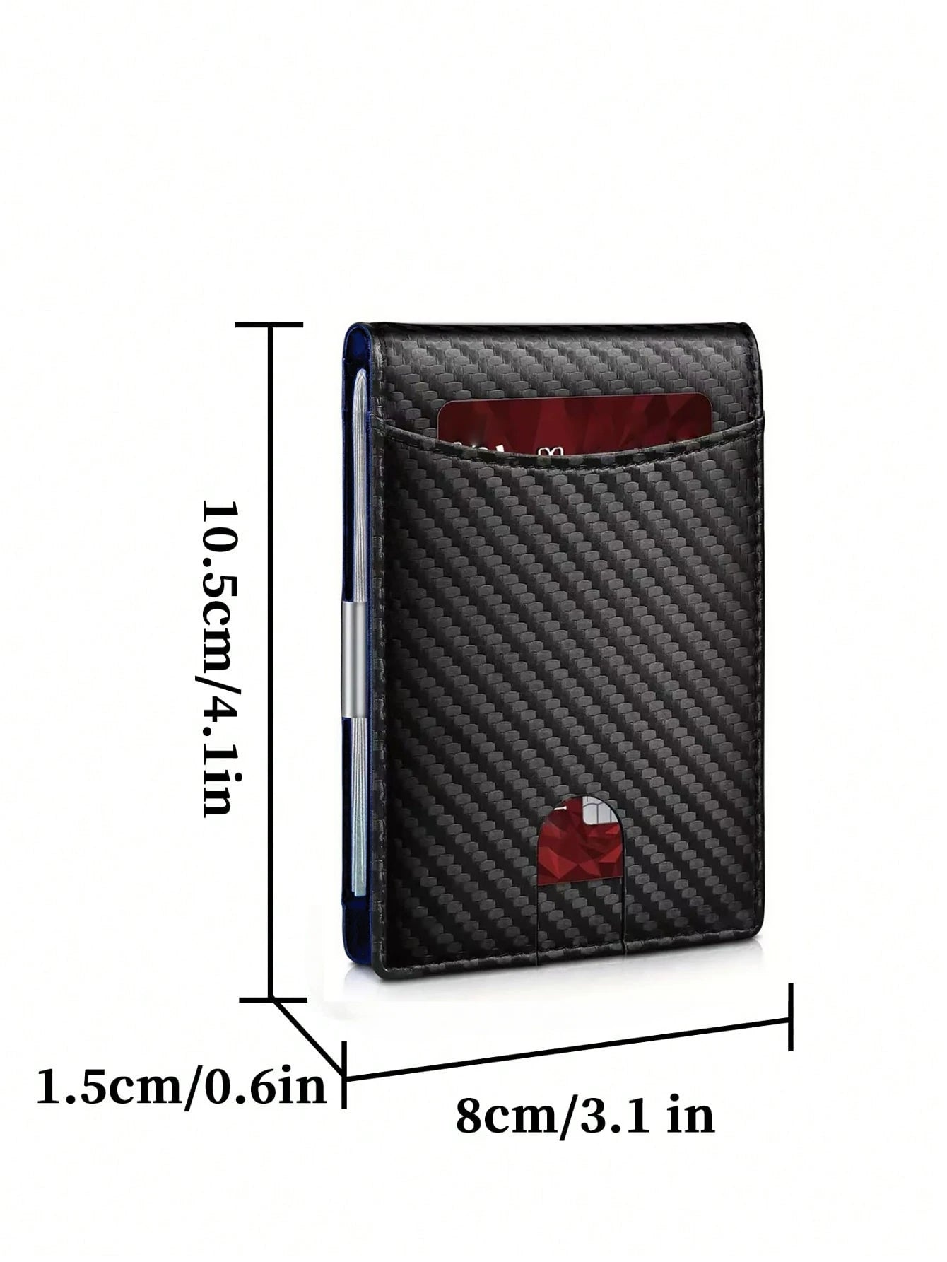 Men's RFID Blocking Card Holder Bifold Wallet With Money Clip Minimalist Pocket Slim Wallet