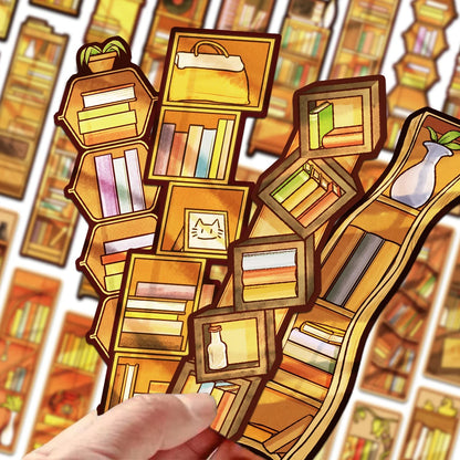 30pcs Creative Bookshelves Bookmarks Decoration Cards Reading Pages Books Labeled Aesthetic Bookmarks School Stationary Supplies