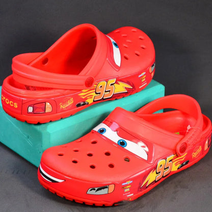 Disney Lightninged Mcqueen Pixar Waterproof Summer Slippers Outdoor Beach Holey Shoes Sandals EVA Flip Flops Gifts