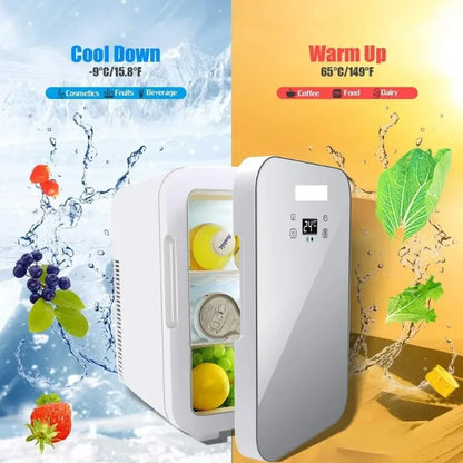 Mini Fridge 25L Dual-Core Compact Refrigerator For Car Portable AC/DC Small Cooler And Warmer With Digital Temperature Control