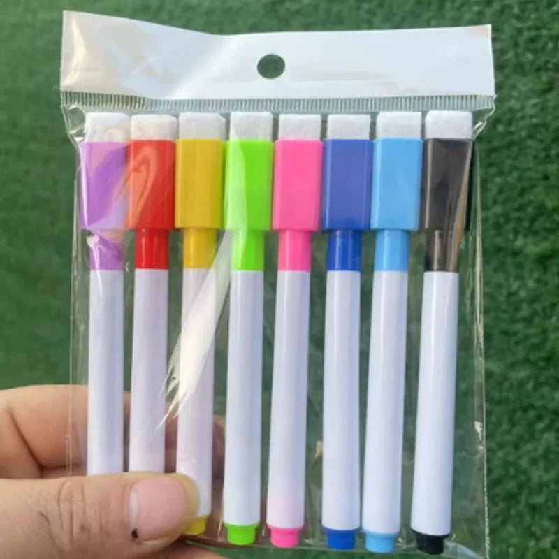 8Pcs/set Colorful Whiteboard Markers Erasable Pens for Kids Classroom and Office Supplies Marker Pen Classroom Supplies