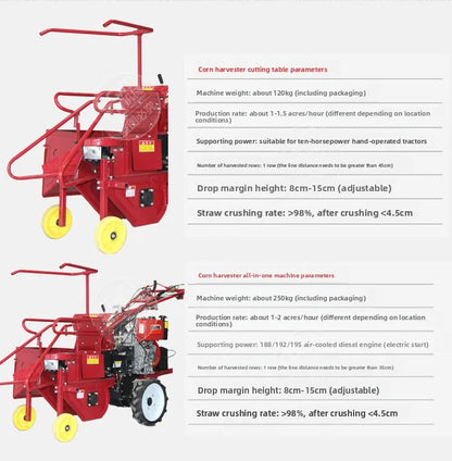 Fully automatic corn single-row harvester, household small hand-held corn harvester with corn stalks