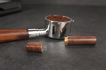 Espresso Coffee Stirrer Coffee Stirring Tool Coffee Powder Stirrer Needle Distributor Wood Handle Barista Hand Distribution Tool