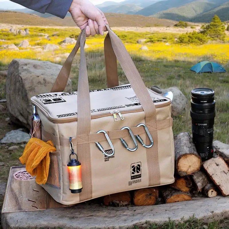 Camp Gear Storage Bag Camping Cookware Organizer Tote Bag 30L Duffel With Ergonomic Handle Waterproof Container For Barbecue