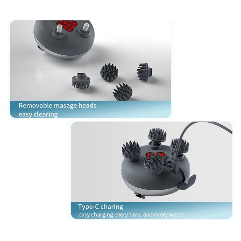 Electric Scalp Massager Rechargeable Head Massager Scalp Stress Relax Waterproof Handheld Hair Scalp Scratcher A Easy To Use