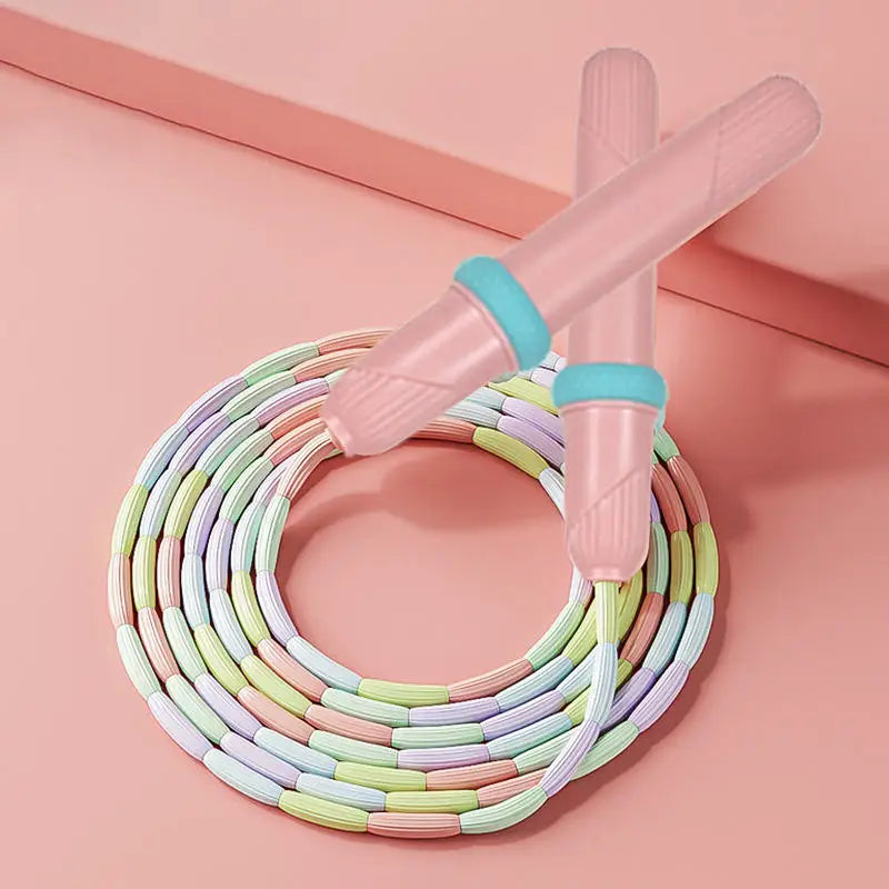 Rope Skipping Colorful Soft Beads Beaded Skipping Jump Rope For Kindergarten Pupil Choldren Beginners Sports Goods