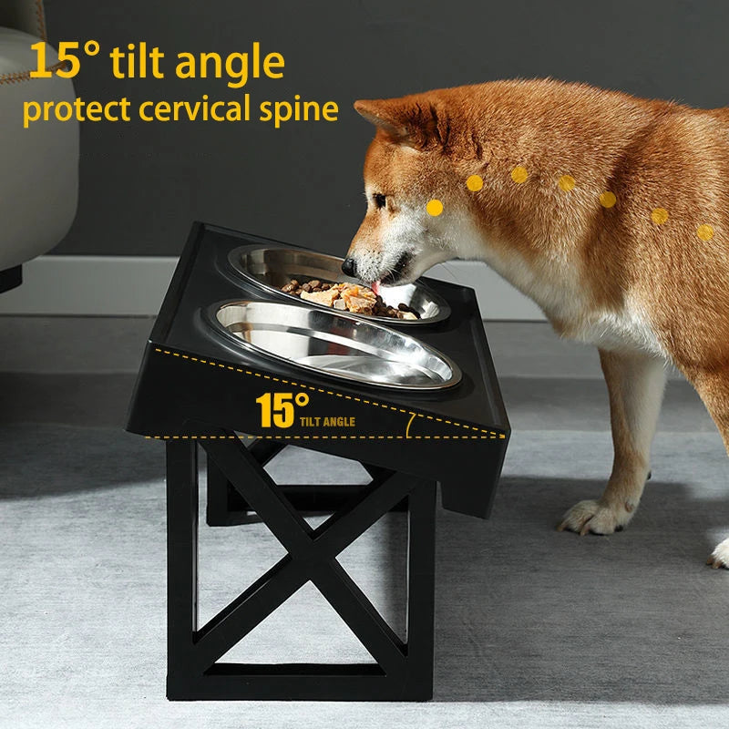 Elevated Dog Bowls 3 Adjustable Heights Dog Food Water Bowl with Slow Feeder Bowl  Dog Bowl For Pet Meal Mat Elevated Bowl Mat