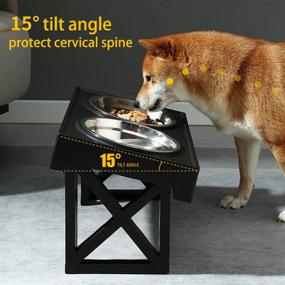 Elevated Dog Bowls 3 Adjustable Heights Dog Food Water Bowl with Slow Feeder Bowl  Dog Bowl For Pet Meal Mat Elevated Bowl Mat