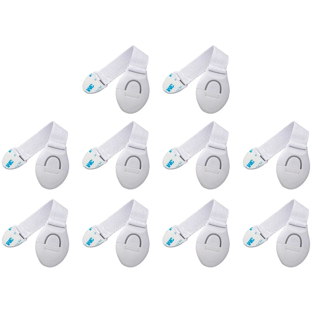 1/10pcs Child Safety Strap Locks No Drilling Cabinet Latches Adhesive Kids Proof for Cupboards Door Window Refrigerator