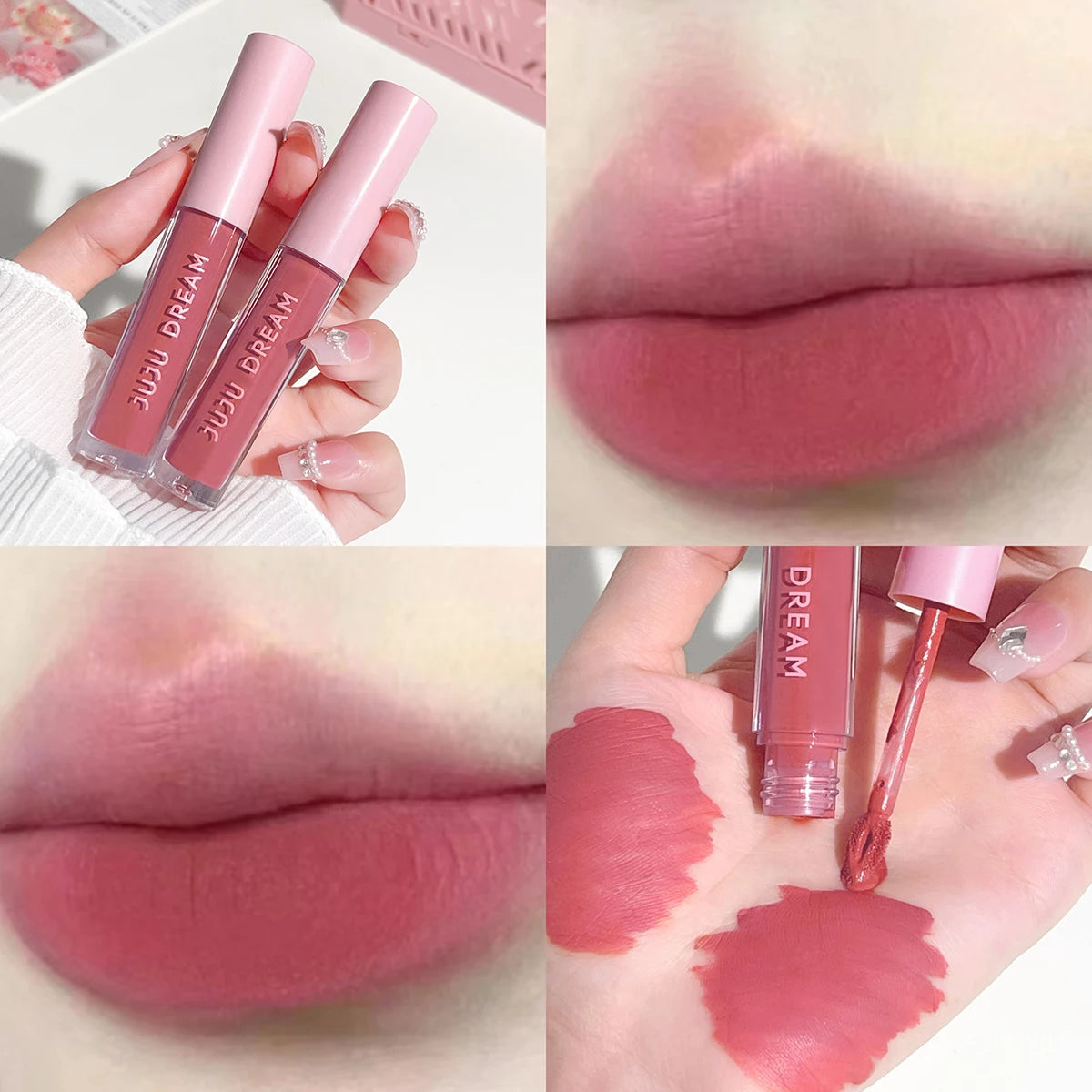 Floral Lip Gloss Water Mist Lip Tint Matte Lightweight and Translucent Lip Stain Whitening Lipstick Non-Transfer