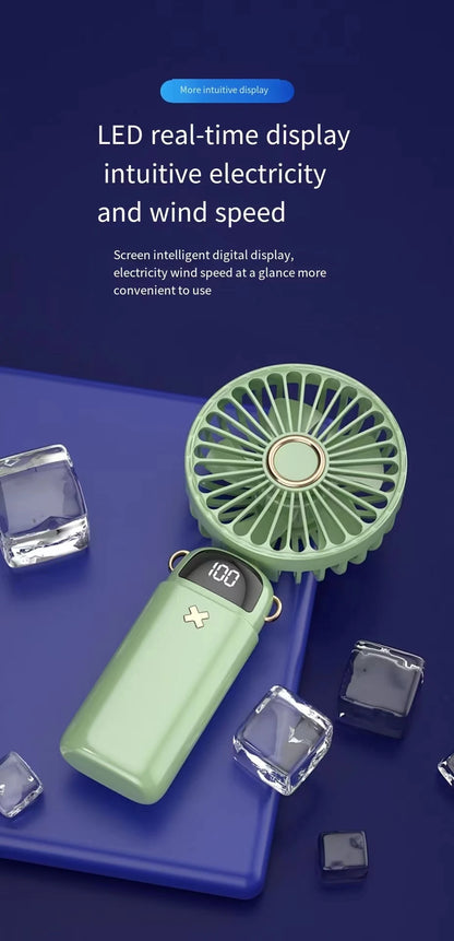 New Handheld Small Fan USB Portable Digital Display silentOffice DeskStudent on Dormitory Charging Outdoor Fan
