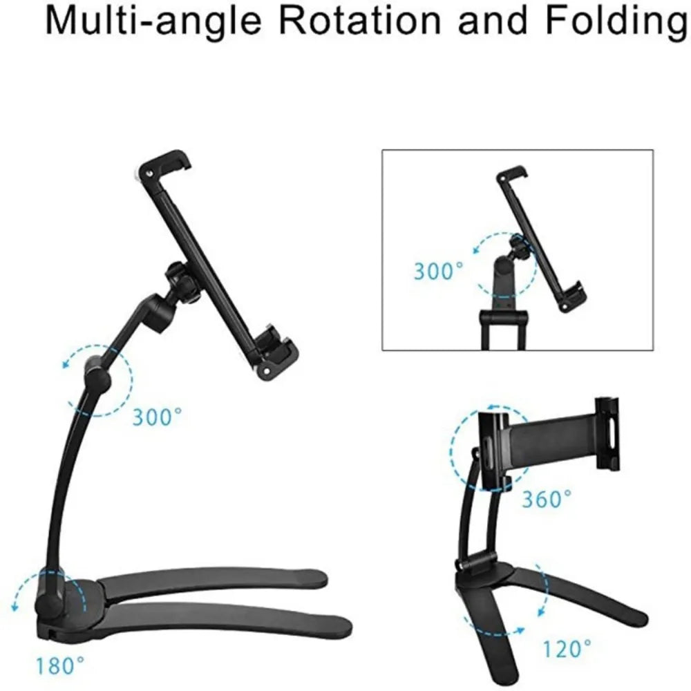 Kitchen Tablet Stand 360 Portable 6 To 12.9 Inch Universal Tablet Stand & Phone Holder for Wall Desktop Tablet Mount