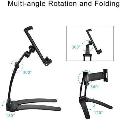 Kitchen Tablet Stand 360 Portable 6 To 12.9 Inch Universal Tablet Stand & Phone Holder for Wall Desktop Tablet Mount