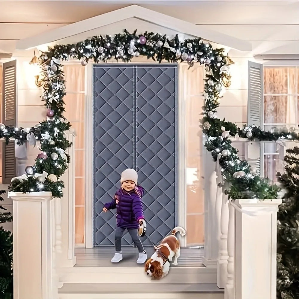 Winter Door Curtain Windproof Warm Partition Curtain Magnetic Door Curtain Punch-free Door Curtain Bedroom Block PU Curtain