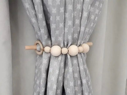 Wooden Curtain Holder Curtain Tieback Hanging  wooden Curtain rope Ball Tie Back Curtain Straps Home Decoration