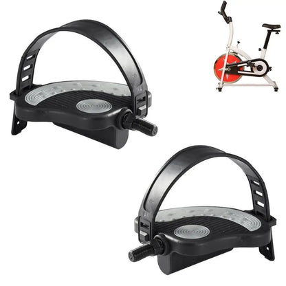 Exercise Bike Pedals Non-Slip Bike Pedals For Exercise Exercise Bike Pedals With Straps 1/2 For Spin Cycling Bike Indoor