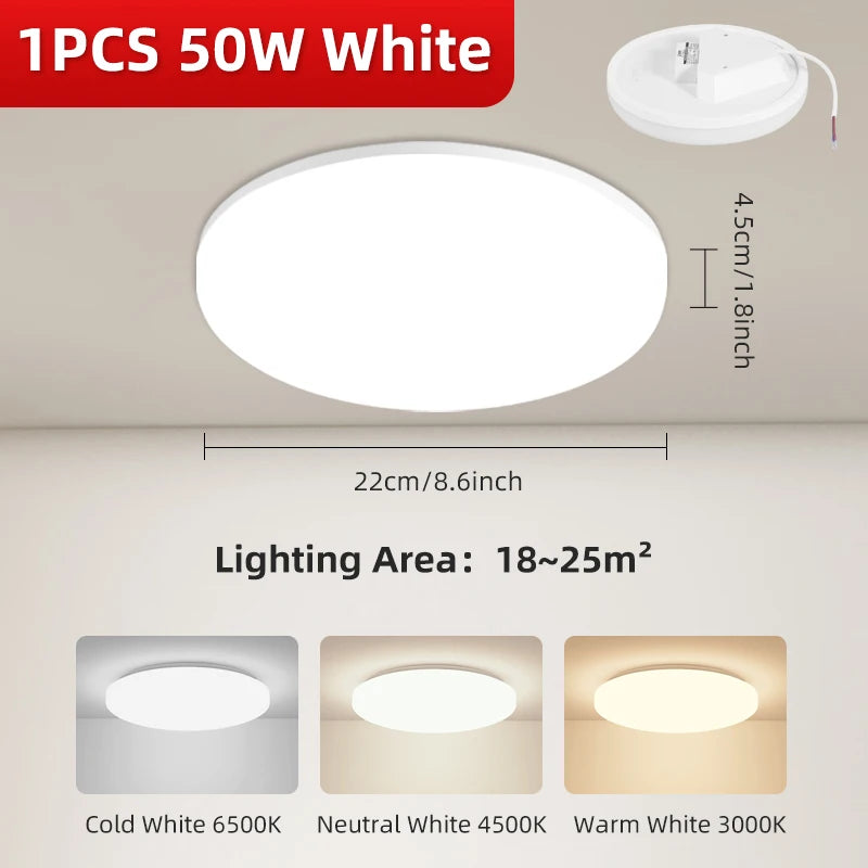 Led Ceiling Lights Ultra Thin LED Ceiling Lamps Modern Panel Light  30W 50W 72W Downlights for Living Room Bedroom Kitchen Home