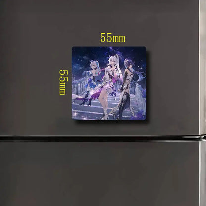Honkai Impact 3rd Fridge Magnet Creative Square Refrigerator Magnets Picture For Kitchen Office Whiteboard Home Decoration