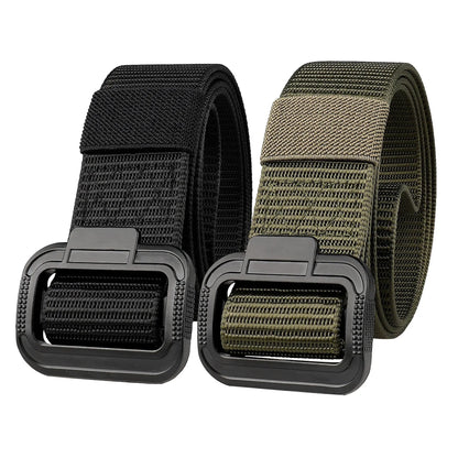 Men's Belt Imitation Nylon Tactical Belt Casual Versatile Metal Buckle Belt Outdoor Sports Canvas Belt Paired With Jeans Belt