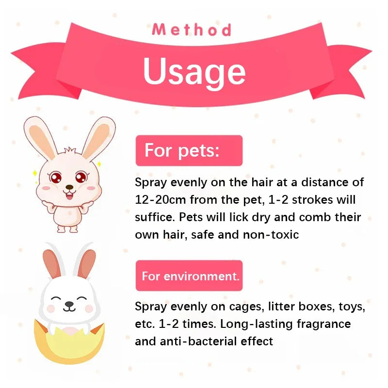 New Rabbit Supplies Complete Set Cleaning Deodorizing Pet Rabbits External Anthelmintic Spray Inhibiting Harmful Substances