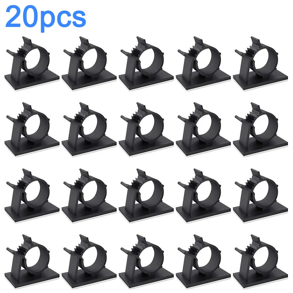 20 Pcs Cable Clips Self Adhesive Power Cord Management Wire Holder Cable Organizer Clamp Wire Clip for Car Desktop Wall Phone
