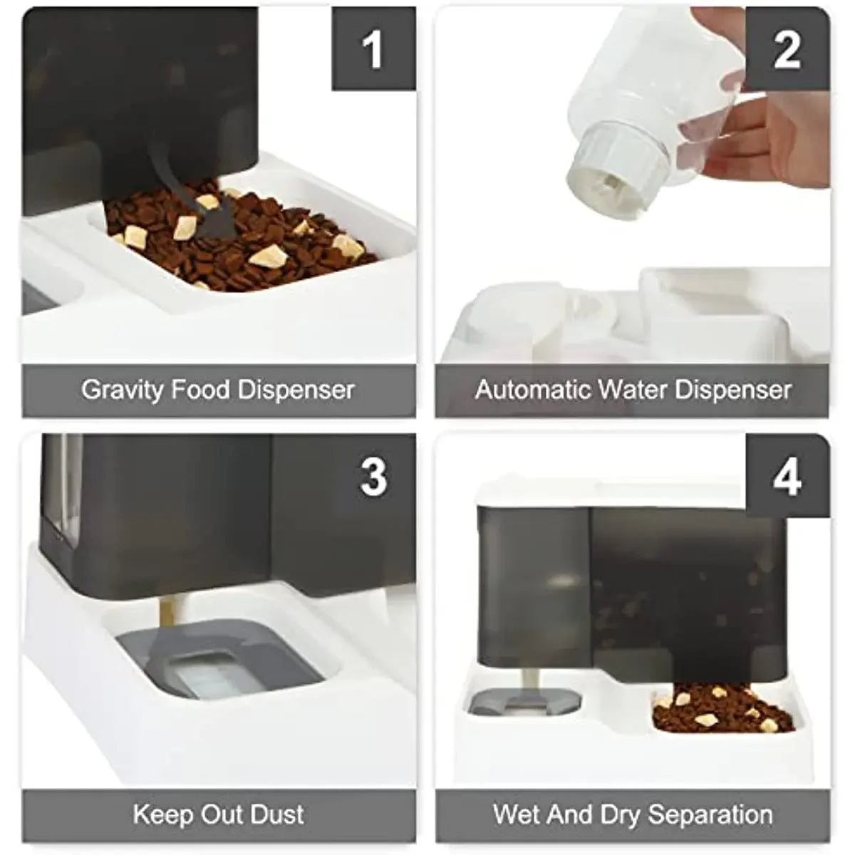 2-in-1 Automatic Pet Gravity Feeder: Keep Your Cat & Dog Fed & Hydrated!
