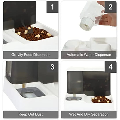 2-in-1 Automatic Pet Gravity Feeder: Keep Your Cat & Dog Fed & Hydrated!