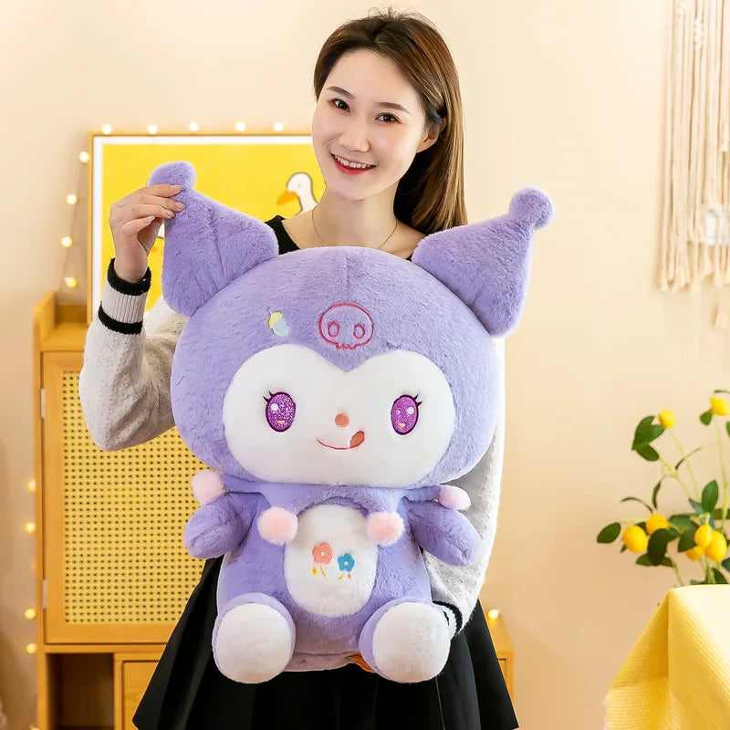Big Size Dolls Kuromi Cartoon Anime Plush Stuffed Doll Room Decoration Peluche Pillow Kawaii Plushies Ornaments Gift