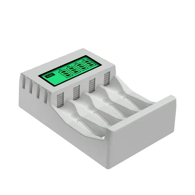 Battery Charger 4-slot Charger for Charging 1-4 Batteries Smart Charger with LCD for AA/AAA NiCd NiMh Rechargeable Batteries
