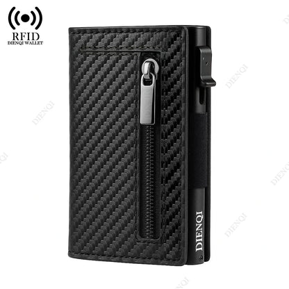 Rfid Blocking Credit Card Holder Men Wallet Luxury Pop Up Slim Thin Minimalist Wallet Bank Cardholder Case Black Vallet for Men