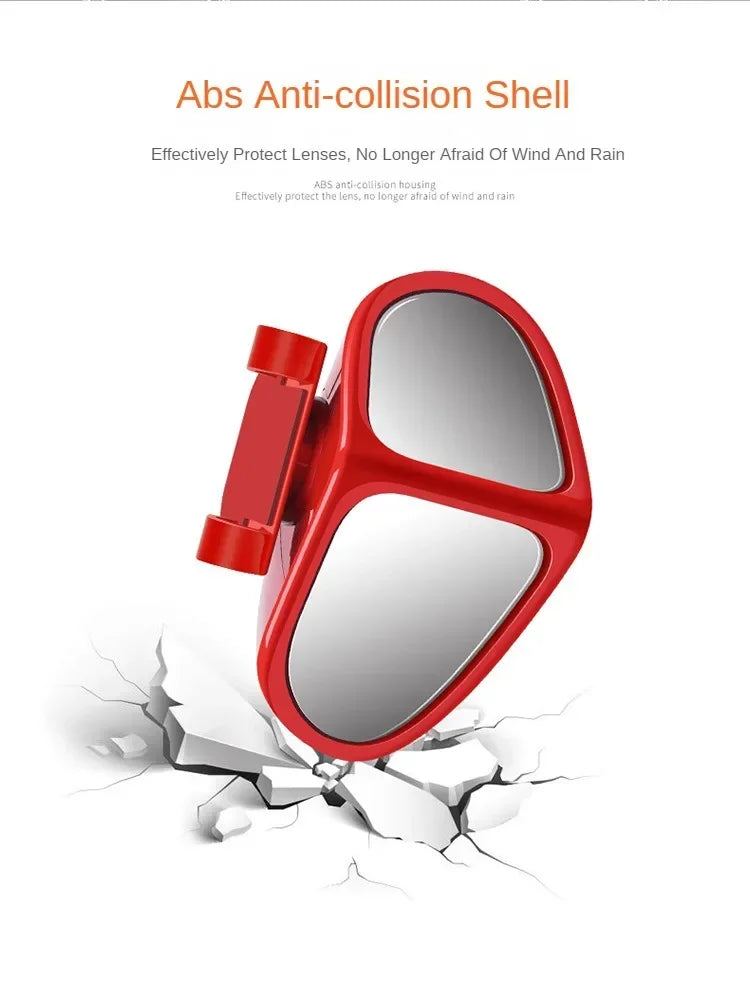 Car Blind Spot Mirror 1 Pair Front Wheel Auxiliary Rearview Double-Sided Mirror Wide Angle Mirror 360 Degree Adjustable for Cars