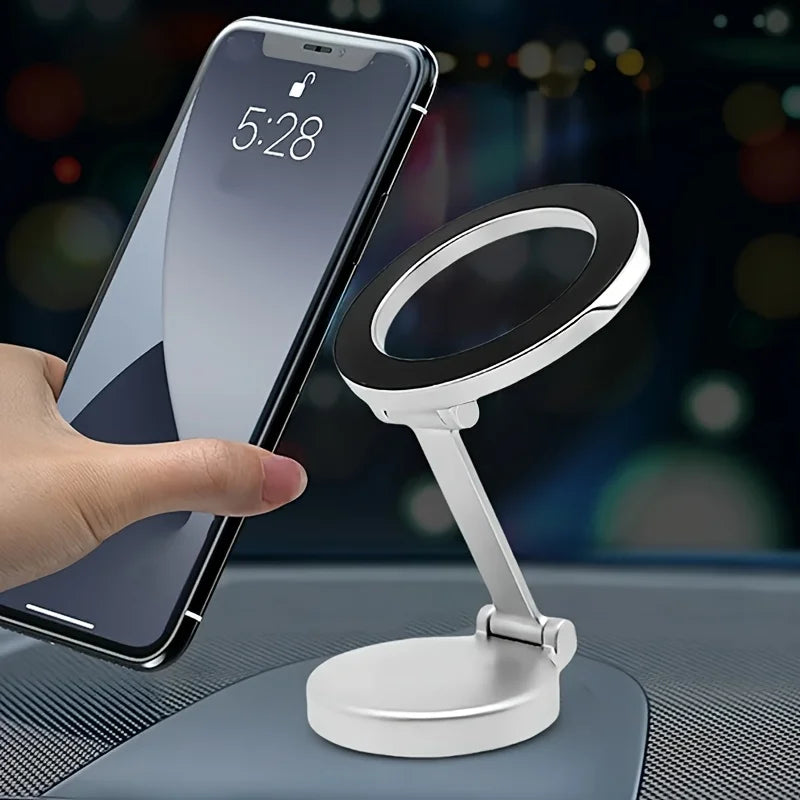 Magnetic Phone Holder Stand for Car with 360° Rotation Foldable Dashboard Mount Compatible with All Smartphones Up To 7 Inches