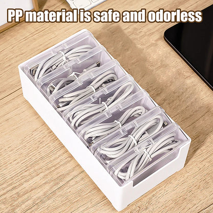 1Set Data Cable Storage Box Cable Organizer Bag With Power Charging Cable Management And Desktop Cable Management Organization