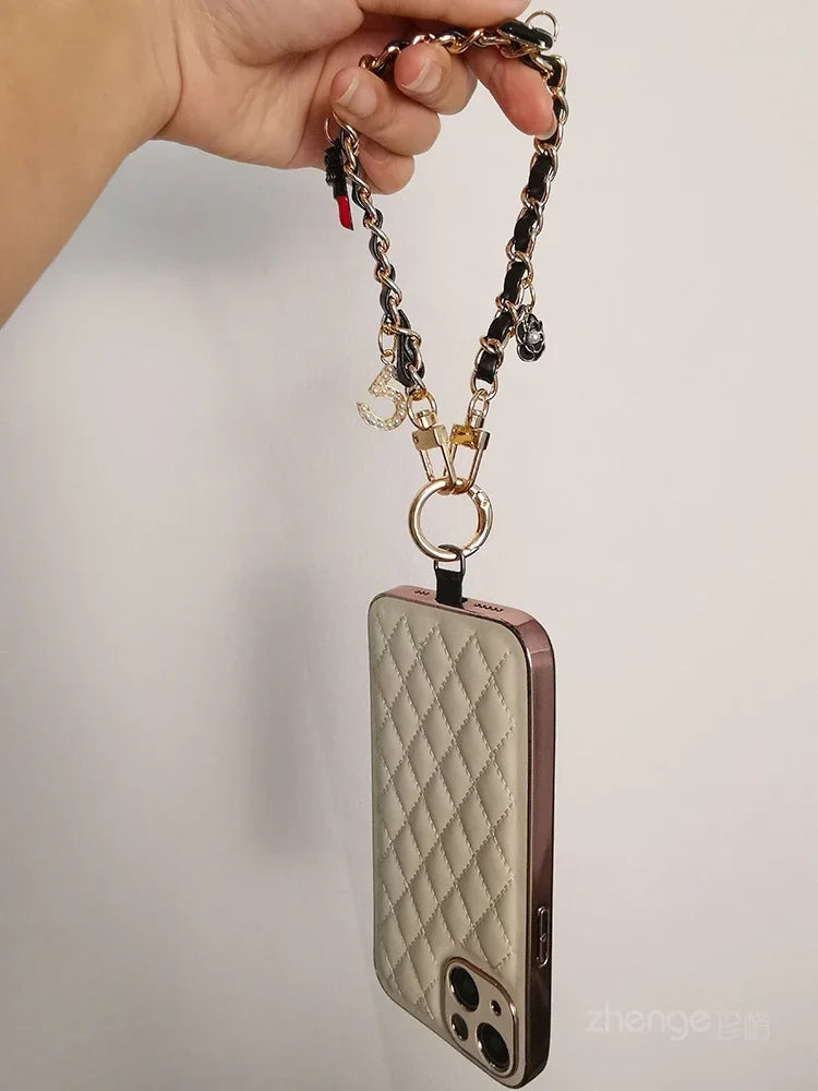 Mobile Phone Lanyard Pickup Carrying Chain Short Wrist Strap Style Phone Universal 5 Lipstick Strap Small Fragrant Wind Pendant