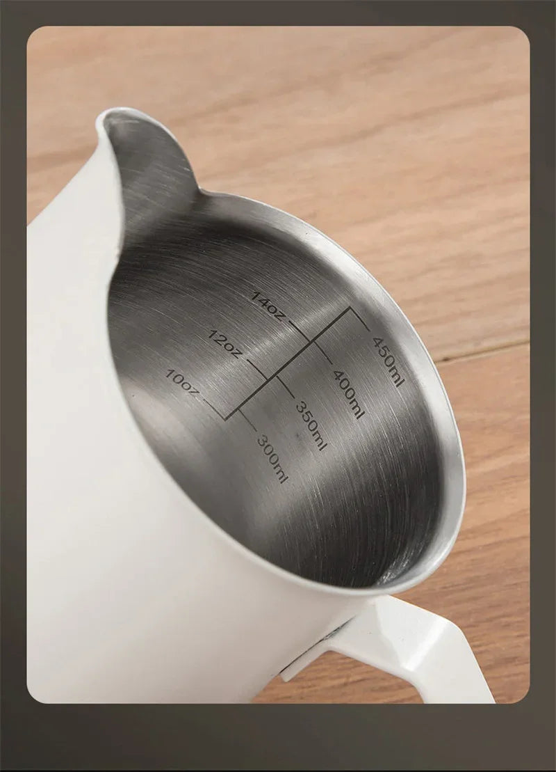 Coffee Milk Frothing Pitcher Jug Stainless Steel With Scale Espresso Steaming Pitchers Professional Milk Foam Jug Barista Craft