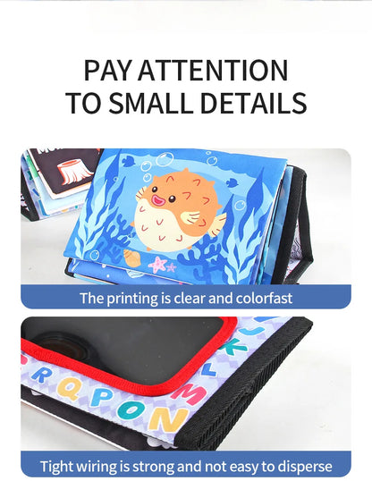 Funny Black and White Baby Cloth Book Early Educational Montessori Toy for Children Newborn Tummy Time Mirror Toys