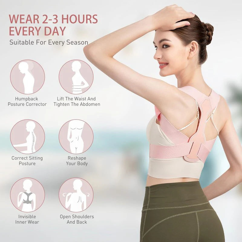 Back Straightener Posture Corrector Women Men Upper Back Brace Posture Belt Relief Scoliosis Suppor Back Harness Posture