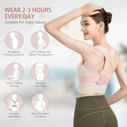 Back Straightener Posture Corrector Women Men Upper Back Brace Posture Belt Relief Scoliosis Suppor Back Harness Posture