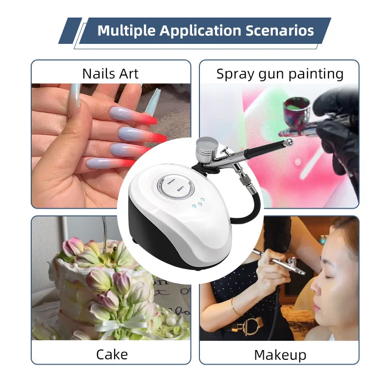 Portable Airbrush Skin Care Beauty Tool With Compressor Air Brush Nail Art Paint Facial Cleansing Rejuvenating Moisturizing