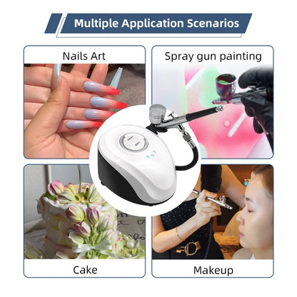 Portable Airbrush Skin Care Beauty Tool With Compressor Air Brush Nail Art Paint Facial Cleansing Rejuvenating Moisturizing
