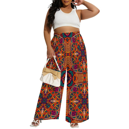 2025 Spring Palazzo Pants for Women High Waisted Wide Leg Stretchy Loose Fit Casual Trousers Party Pants with Pocket